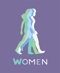 Creative design of woman walking illustration