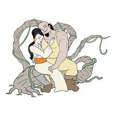Creative design of couple in love illustration