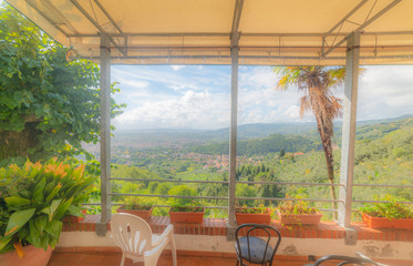Terrace in Montecatini on a clear day