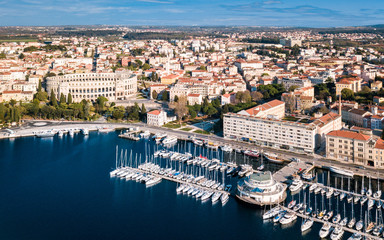 Fototapeta premium aerial view of Pula, Croatia