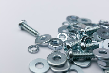 Small screws washers and nuts