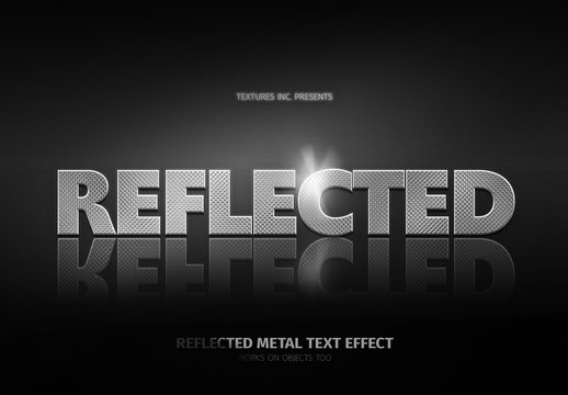 Reflected Metal Text Effect Mockup