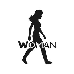 Creative design of woman walking illustration