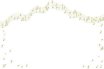 abstract  music background with golden note frame