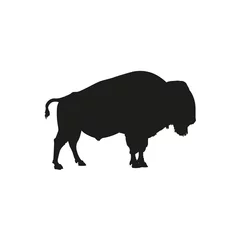 Foto op Plexiglas Silhouette of european bison or wisent vector © Hennadii