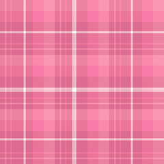 Seamless pattern in interesting pink and white colors for plaid, fabric, textile, clothes, tablecloth and other things. Vector image.