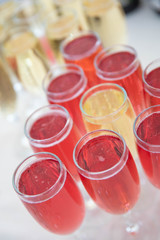 Refreshing White Wine in a Glass on a Background