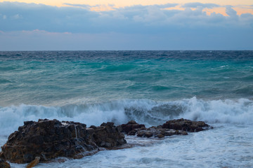 colorful sunset clouds at the beach