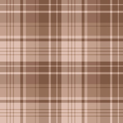 Seamless pattern in interesting brown and beige colors for plaid, fabric, textile, clothes, tablecloth and other things. Vector image.