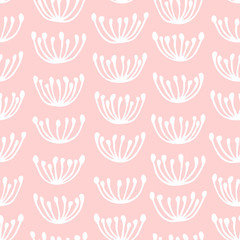 Vector seamless floral pattern with hand drawn dill flower. Cute simple design for wallpaper, fabric, textile, wrapping paper