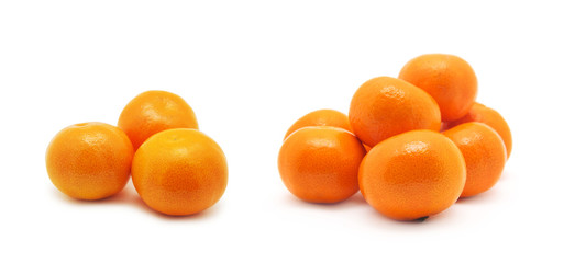 ripe juicy tangerine on a white background