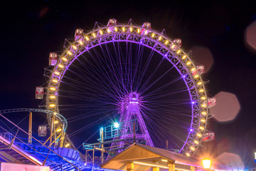 Wiener Riesenrad bei Nacht