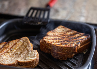 making grilled cheese sandwiches at home during stay at home orders during Covid 19 virus