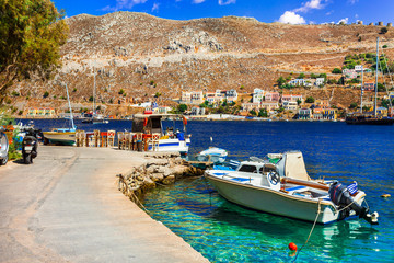 Fototapeta na wymiar Traditional colorful Greece - picturesque Simi (Symi) island in Dodecanese