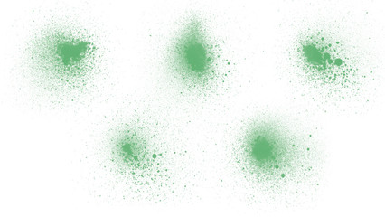 Fototapeta na wymiar Abstract watercolor spray brushes illustration. Beautiful set of green spray brushes