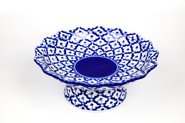 Fototapeta na wymiar Traditional Thai Ceramic Tray, Benjarong porcelain tray