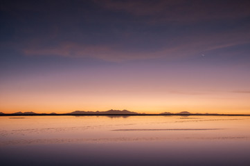 Sunset at the Salar de Uyuni, Bolivia