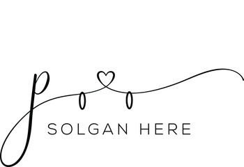 An illustration of letter P wedding logo t