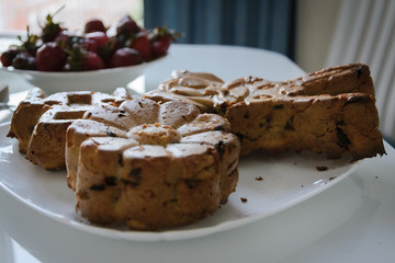 Homemade healthy pastry with raisins
