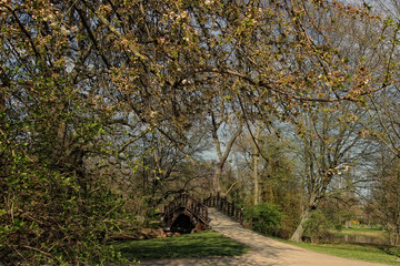 Brücke Leipzig Johanna Park Hintergrund Frühling