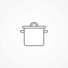Cooking pot vector icon sign symbol