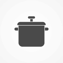 Cooking pot vector icon sign symbol