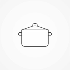 Cooking pot vector icon sign symbol