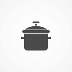 Cooking pot vector icon sign symbol