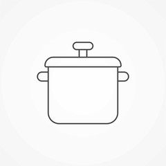 Cooking pot vector icon sign symbol