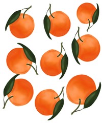 set of ripe oranges