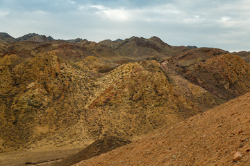 Charyn canyon is the famous place in Kazakhstan, similar to the Martian landscape