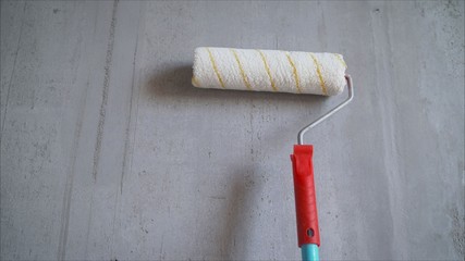 Primer concrete wall. Priming the wall. concrete wall.