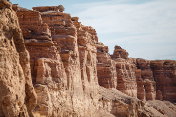 Fototapeta premium Charyn canyon is the famous place in Kazakhstan, similar to the Martian landscape