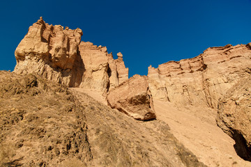 Fototapeta premium Charyn canyon is the famous place in Kazakhstan, similar to the Martian landscape