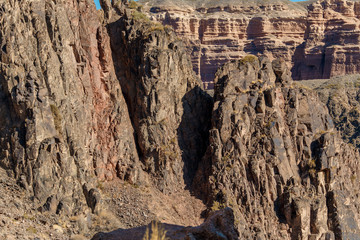 Charyn canyon is the famous place in Kazakhstan, similar to the Martian landscape