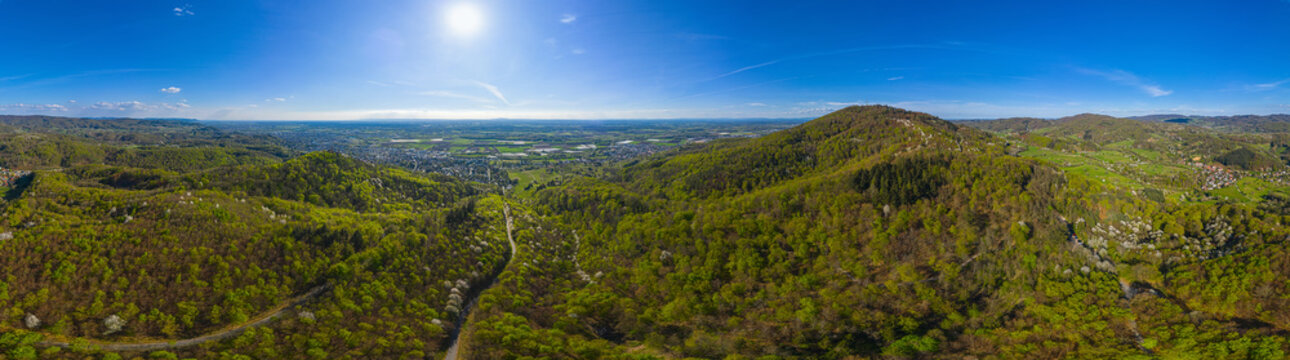Odenwald forest Melibokus and Auerbach castle Germany Skypano