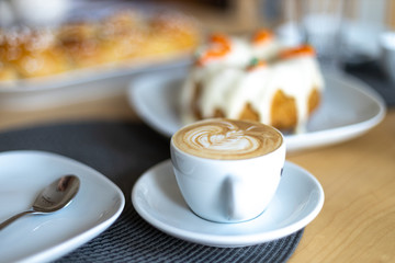 carrot pie and cappuccino 