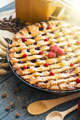 Apple pie with golden crust 