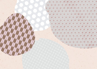 色々な和柄を組み合わせた背景素材