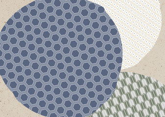 色々な和柄を組み合わせた背景素材