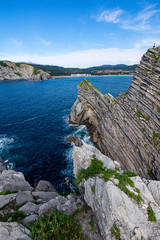 rough sea against the rocks in spain