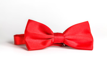 red bow tie isolated on white background
