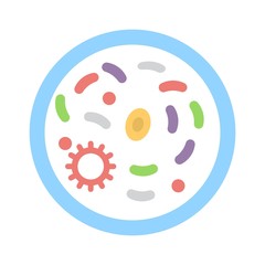 Fototapeta premium Virus icon in flat style. Infectious bacteria symbol. Covid-19, coronavirus sign.