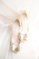Bride shoes. Preparations for the wedding day.