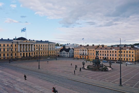 View Of Senaatintori Senate Square In Helsinki, Finland