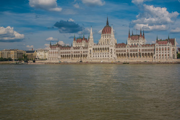 Fototapeta na wymiar Beautiful building of Parliament in Budapest, Hungary