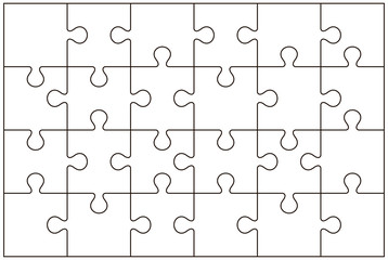 Puzzle pieces vector illustration isolated on white background