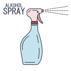 Anti-Bacterial Sanitizer Spray. Spray bottle icon. Alcohol spray. Household Chemicals. Infection control concept, Coronavirus, 2019-nCoV, flu, virus. Flat vector