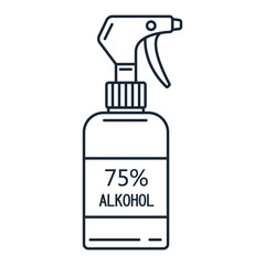 Anti-Bacterial Sanitizer Spray. Spray bottle icon. Alcohol spray. Household Chemicals. Infection control concept, Coronavirus, 2019-nCoV, flu, virus. Flat vector