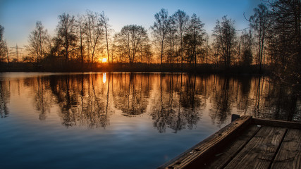 Sunset over the lake